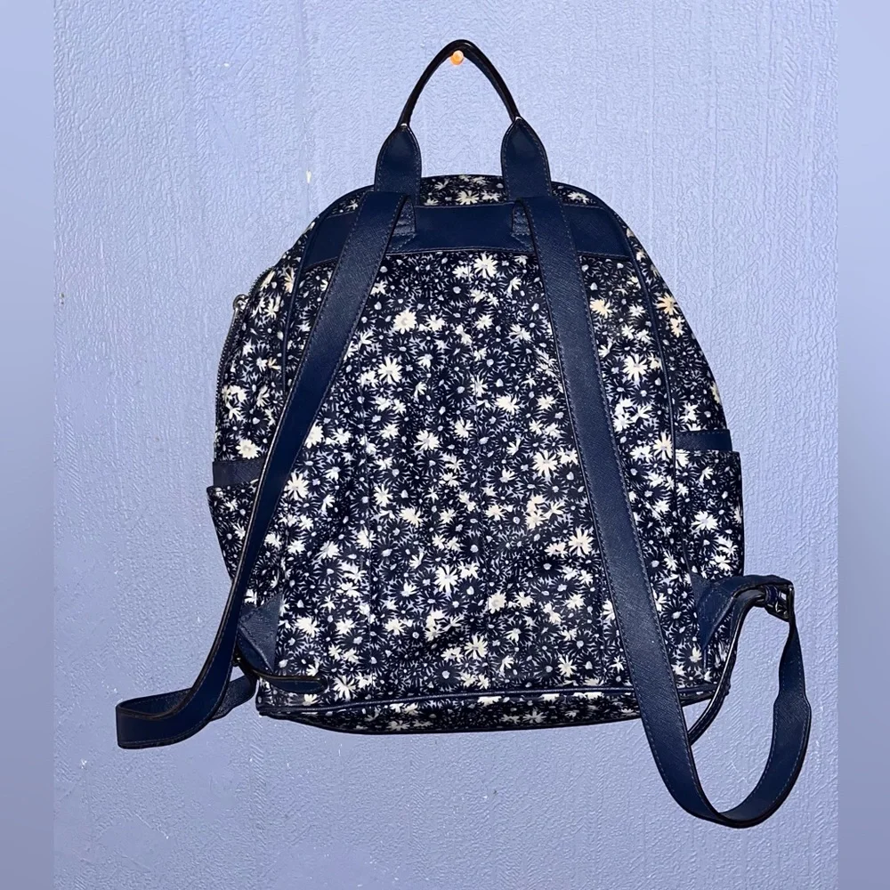 Michael Kors Navy and White Daisy Print Backpack